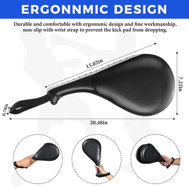 Poen 3 قطع وسادات كيك تايكوندو لموي تاي MMA كاراتيه معدات التدريب القتالية كيك بوكسينغ وسادات التدريب معدات استهداف الضربات من جلد PU - Image 2